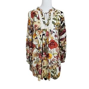 Boho Umgee Floral Swing Mini Dress